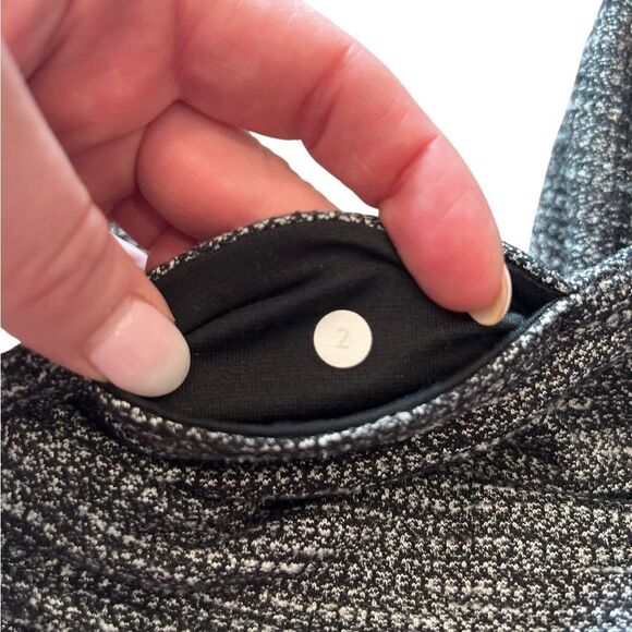 Lululemon Wunder Under 7/8 Leggings Herringbone Heather Gray Black Size 2 - Picture 3 of 5
